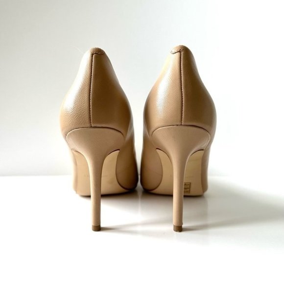 Nine West Jackpot Nude Tan Leather Pumps Pointed Toe US 7.5 - Picture 3 of 9